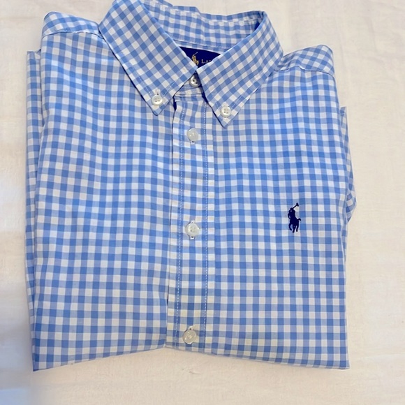 EUC.Polo Ralph Lauren Boys Size 6. Short-Sleeve Gingham Poplin Woven Shirt. - Picture 2 of 5